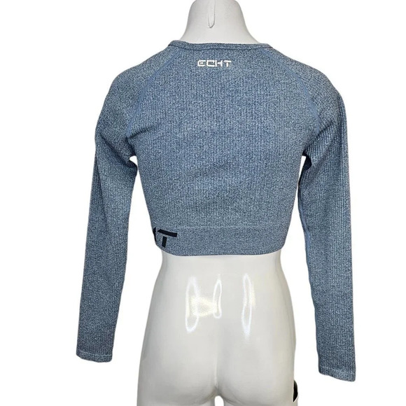 ECHT Arise Comfort Long  Sleeve Ribbed Crop Top Size Medium - Picture 4 of 6
